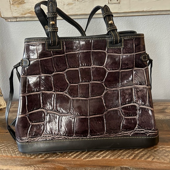 Dooney & Bourke Croco Leather Satchel - Picture 2 of 8